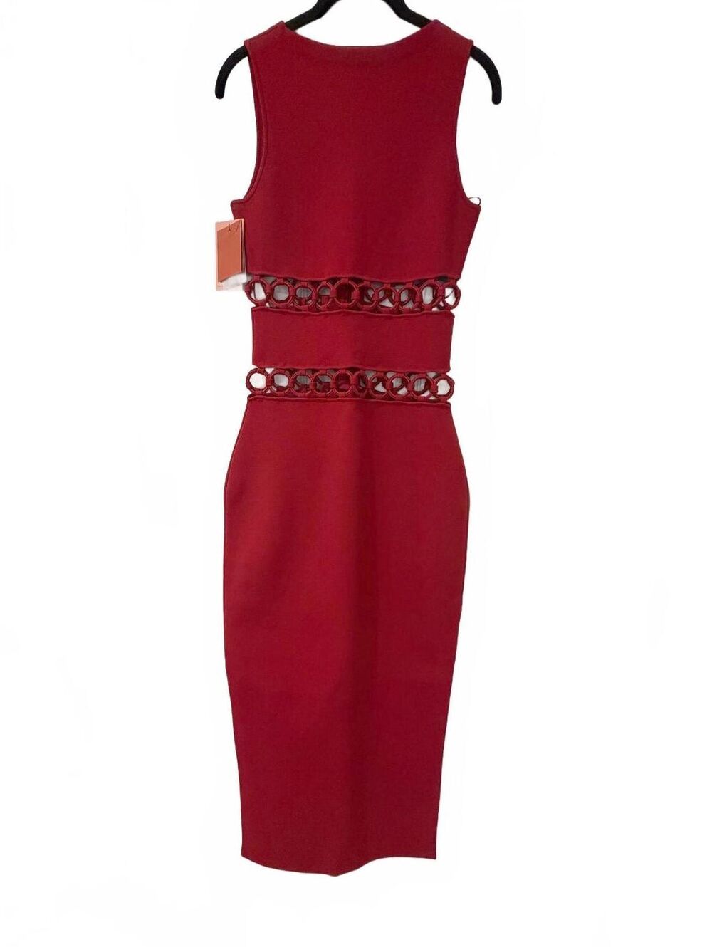 NWT Cult Gaia River Cutout Embellished Stretch Knit Midi Dress Merlot Size XS - Picture 3 of 12